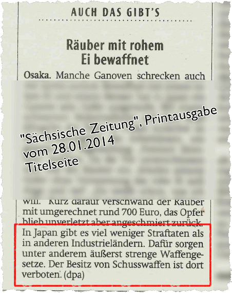 dpa-Meldung aus der “Sächsischen Zeitung” v. 28.01.2014
